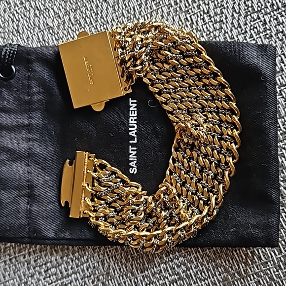 Yves Saint Laurent Jewelry - 💸SOLD💸 Saint Laurent Gold Silver Chain Bracelet w/Dustbag